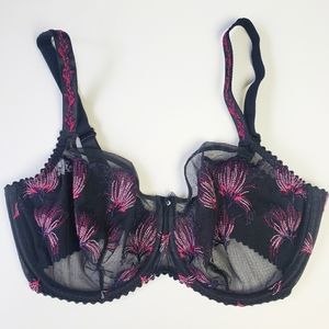 NWOT PrimaDonna Fireworks Balcony Bra, 34F, Midnight Blue Pink Purple